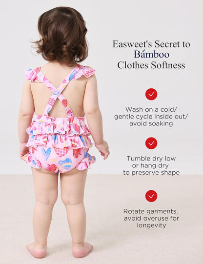 Bamboo Viscose Baby Romper Infant Girl Ruffle Sleeveless Newborn Baby Girl Bodysuit
