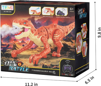 TEMI Large Remote Control Dinosaur Toy for Kids, Rc Simulated T-Rex Dinosaur Toy with Water Mist Spray, Light and Sounds, Electric Walking Dinosaur Robot for Boys Girls 3 4 5 6 7 Years
