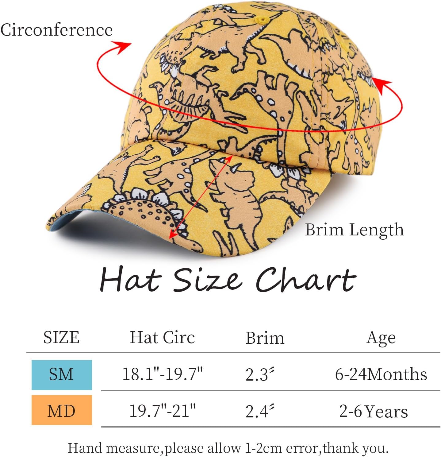 JANGANNSA Dinosaur Boys Girls Caps Embroidery Baby Baseball Caps Cotton Infant Toddler Kids Hat Spring Summer Autumn 2-6Y