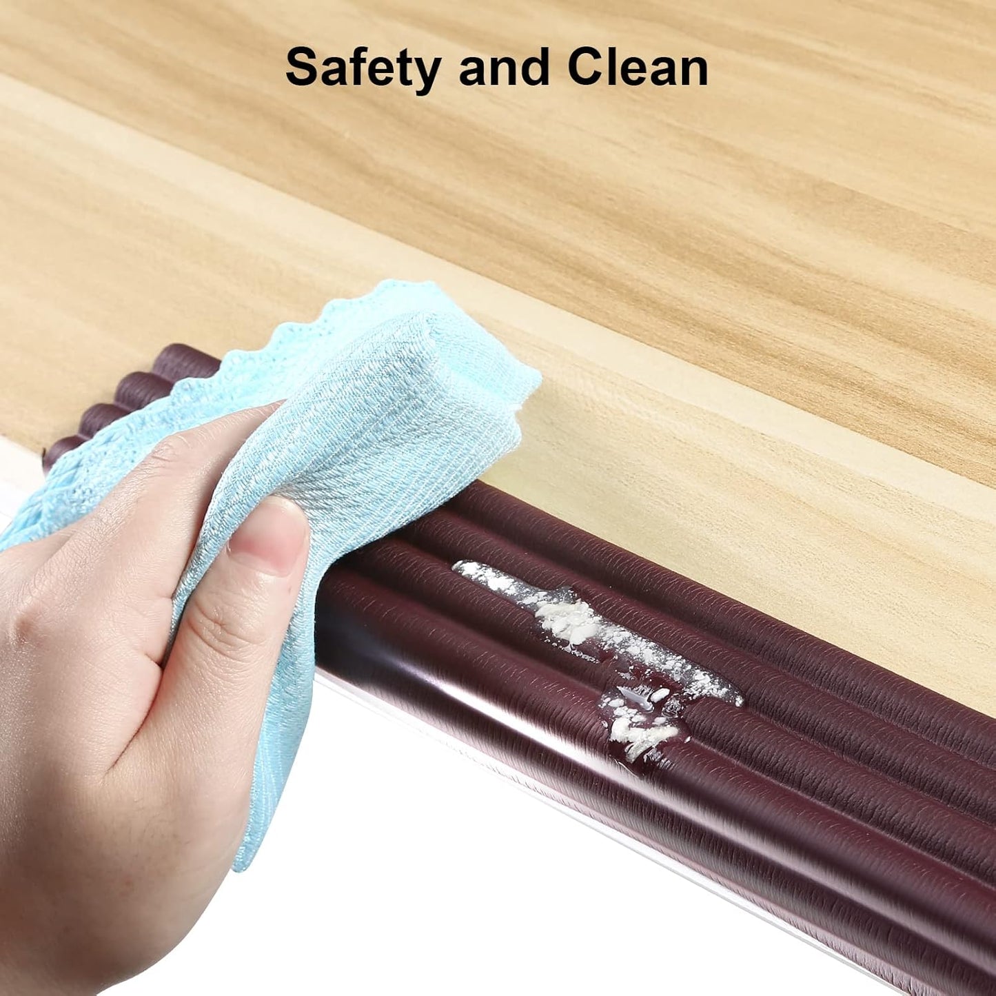 Upgrade Baby Proofing Edge Corner Protector, 16.4ft Edge Guards Padding with 3M Adhesive, Extra-Wide Soft Rubber Foam Padding, Furniture,Sharp Edge Safety Corner Edge Bumper Guard- Brown