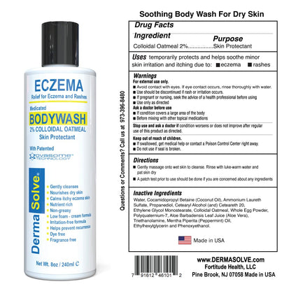 Dermasolve Eczema Relief Body Wash (2 Pack) | Protects, Moisturizes, and Repairs Skin - Kids
