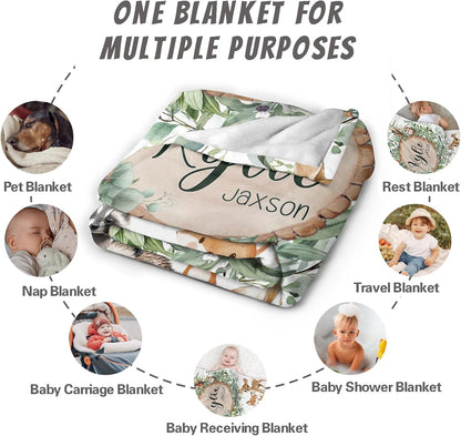 Custom Blanket for Boys Girls Personalized Baby Blanket with Name Customized Baby Gifts for