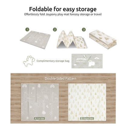 Baby Play Mat, 47 x 47 Inch Foldable Play Mats for Babies and Toddlers, Waterproof & Anti-Slip Portable Baby Floor Mat for Baby Playpen, Baby Mat for Floor with Travel Bag