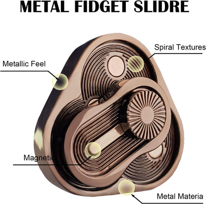 Metal Fidget Slider,Triangle Rotation Metal Fidget Toys, Clover Shape EDC Adult Toys ,Fidget Toys Adults for Stress and Anxiety Relief，ADHD Fidget Toys Adults Suitable for Office (Bronze)