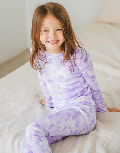 VAENAIT BABY 12M-12Y Toddler Kids Boys Girls 100% Cotton Marbling Tiedye Sung Fit Sleepwear Pajamas 2pcs Pjs Set