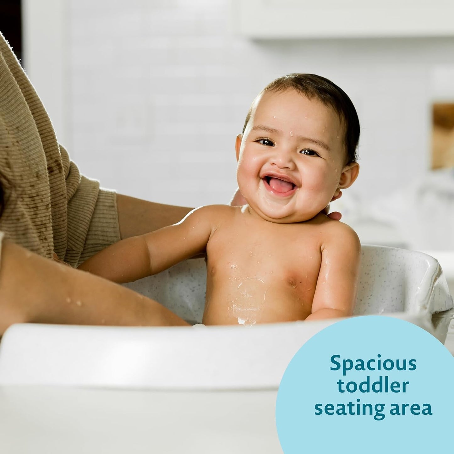 The First Years Rain Shower Baby Bathtub Set - Includes Infant Sling, Soothing Spray Shower Head