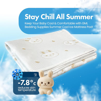 GML Bunny Cooling Crib Mattress Pad – Waterproof, Breathable Baby Mattress Protector for Toddler