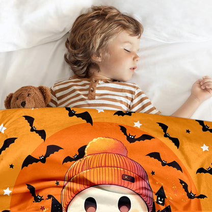 Ship Next Day, Custom Halloween Blanket - Printed in USA, Personalized Baby Blankets with Name
