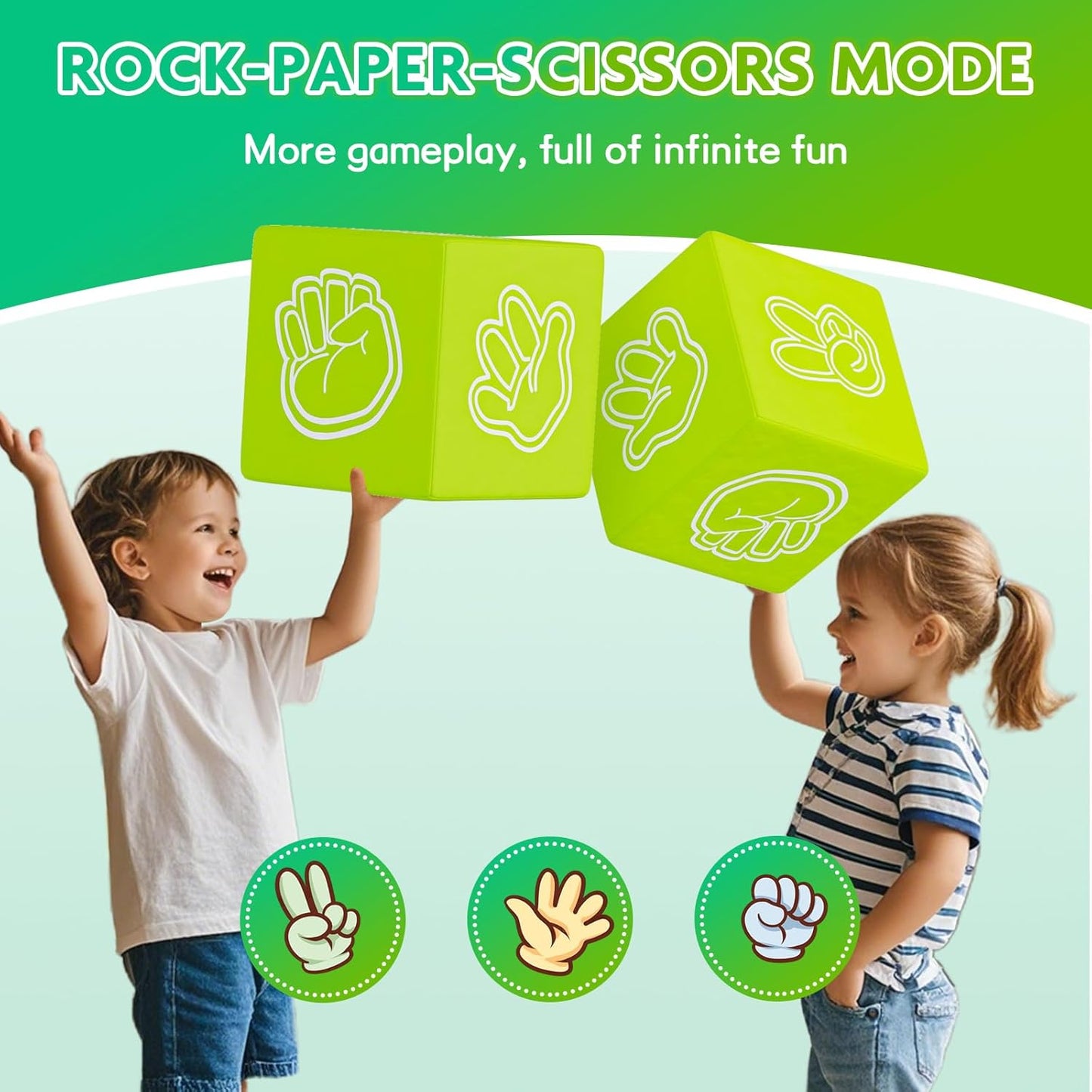 UMOMO 6 PCS Foam Climbing Blocks Multi Form Combination Transformation Gift for Children, Dice & Rock-Paper-Scissors Mode, Colorful Modular Climb Activity Play Set Toy for Toddlers Preschool Playroom