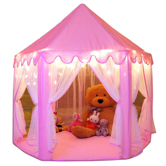 Monobeach Princess Tent Girls Large Playhouse Kids Castle Play Tent with Star Lights Toy for