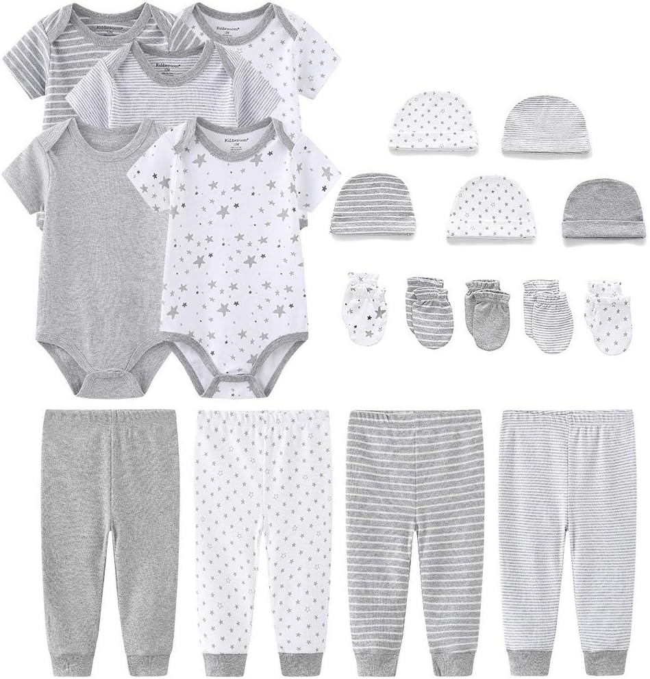 Kiddiezoom Newborn Baby Girl Boy Clothes Baby Outfits Pants Bodysuits Gifts Set Layette Set 0-3 Months