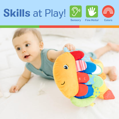 Melissa & Doug K’s Kids, Flip Fish Stuffed Animal, Soft Baby Book, Multi-Textured Squeaking &