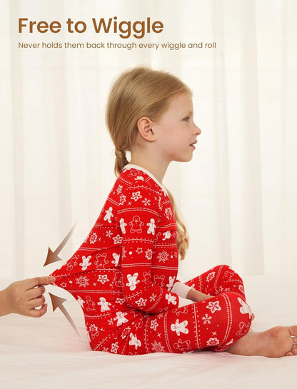 PATPAT Bamboo Viscose Pajama Set for Toddlers with Improved Tensile Strength, Snug Fit Pjs Sleeper for Baby Boys Girls Kids