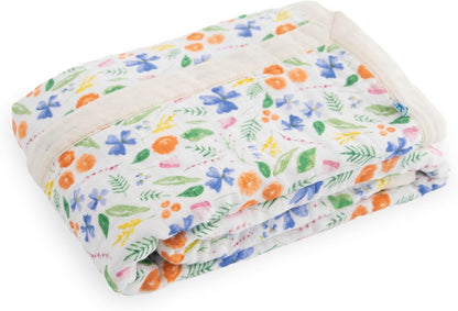 Little Unicorn Newborn Receiving Quilt | Ultra- Soft, Multi-Layered Muslin Fabric | Gift for