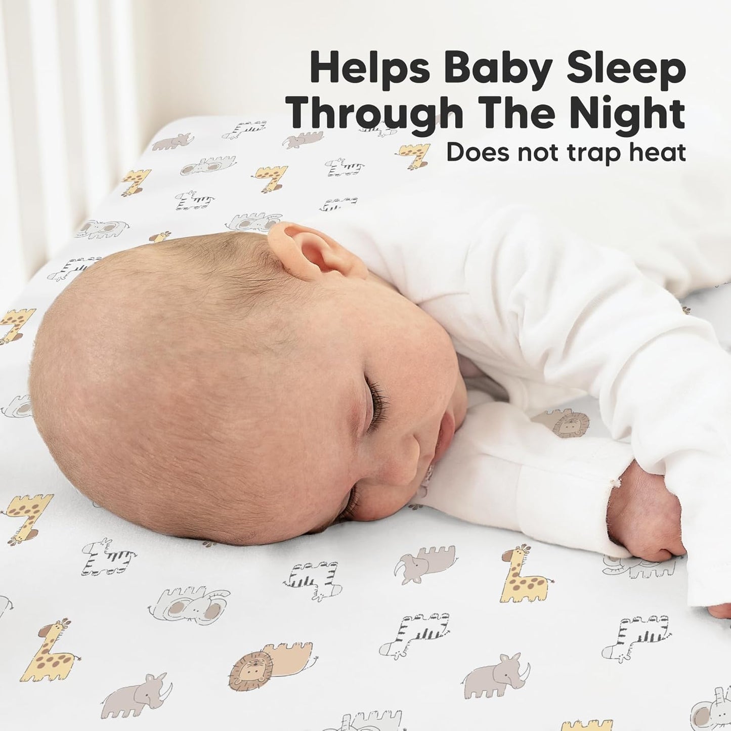 KeaBabies 2-Pack Organic Crib Sheets for Boys, Girls - 52x28 Fitted Crib Mattress Sheet Neutral