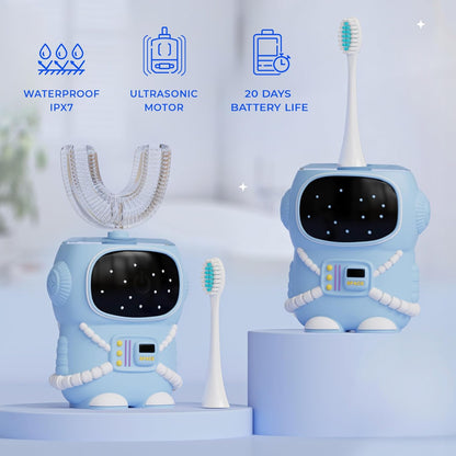 Bendi Kids U-Shaped Electric Toothbrush Ages 2-7 – 360° Mouthguard Design with Memory, 5 Brushing