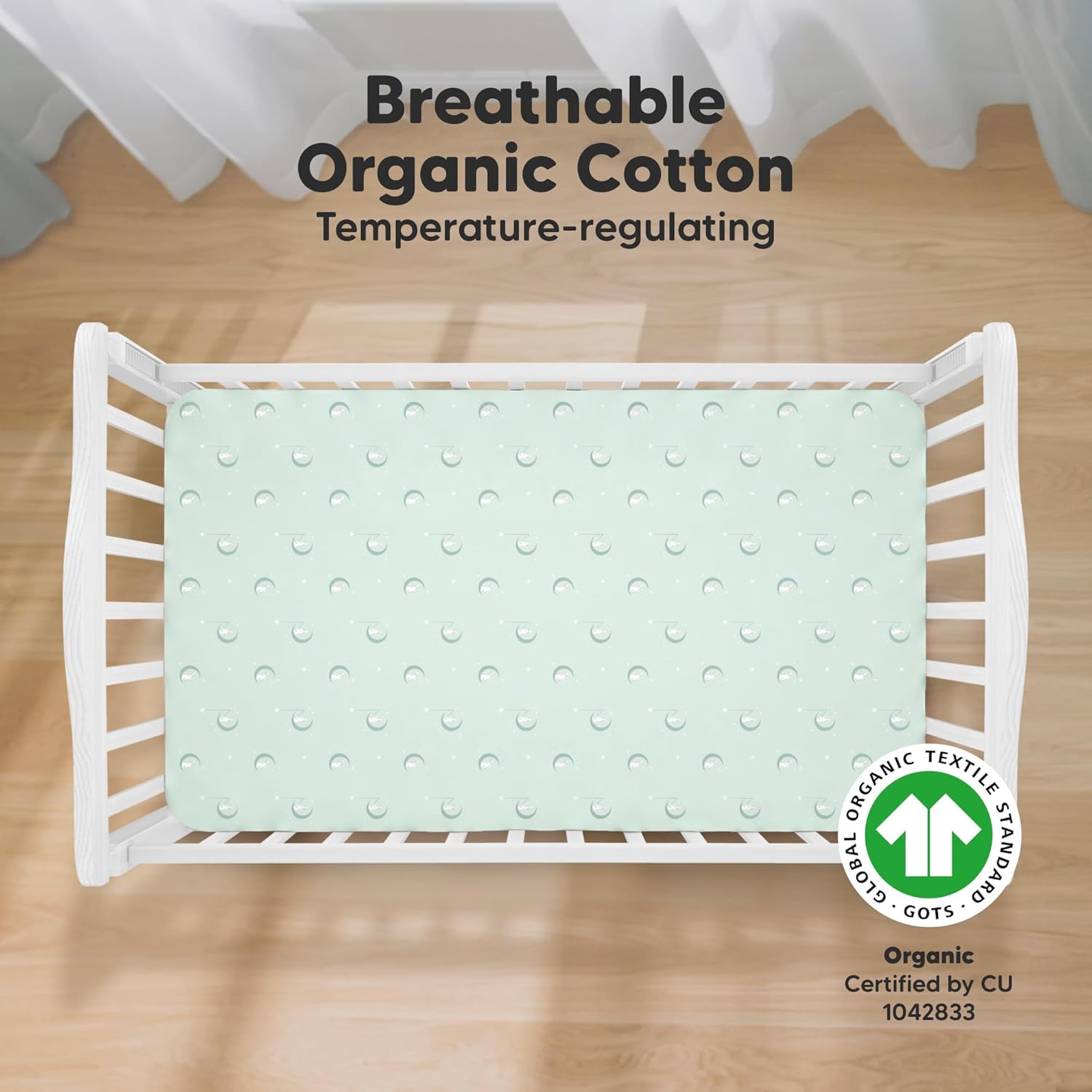 KeaBabies 2-Pack Organic Crib Sheets for Boys, Girls - 52x28 Fitted Crib Mattress Sheet Neutral