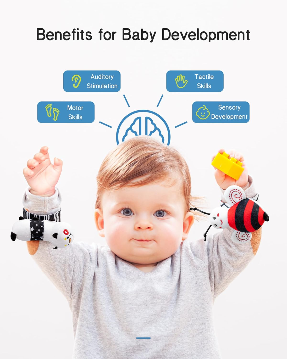 Infinno High Contrast Baby Toys Infant Rattle Socks and Wristband Set, Ideal Baby Sensery Toy Gifts