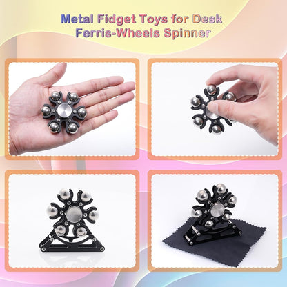 Desk-Fidget-Toys Ferris-Wheels-Spinner: Metal Kinetic-Fidget-Spinner 4mins, EDC-Toy Cool-Gadgets for School Office Christmas, ADHD Tools Gift Cool-Stuff Stress Relief Gift for Kid Children Teen Adult