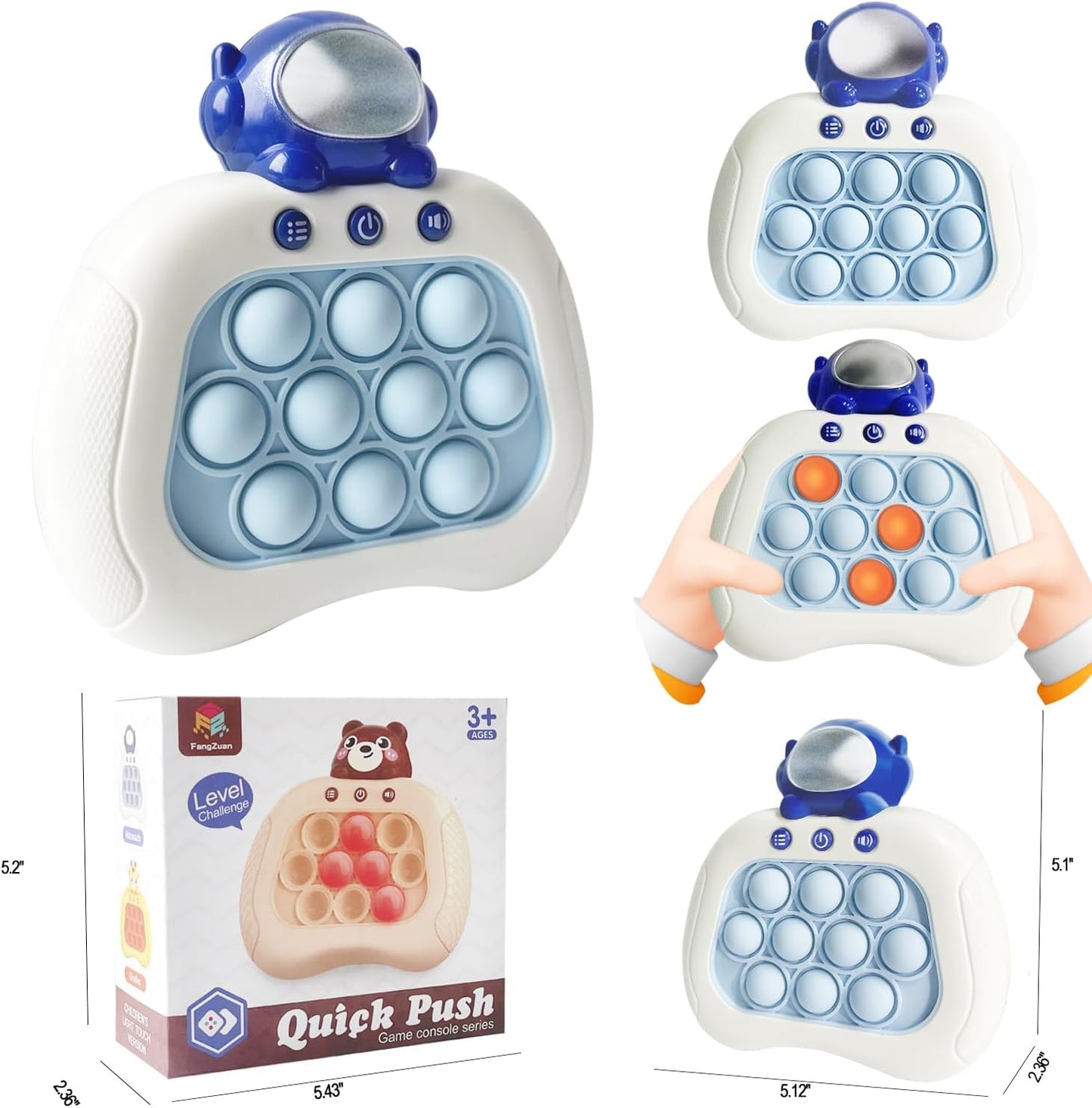 Pop The Target! Handheld Speed Pushing Game Machine: A Fun Multiplayer Game for Family. Fidget Game Toy for 6 7 8 9 10 11 12 Years Old Astronaut