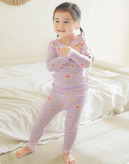 VAENAIT 6M-12Y Toddler Kids Girls Boys Soft Comfy Modal Tencel Solid Raglan Sleepwear Pajamas Pjs 2pcs/4pcs Set