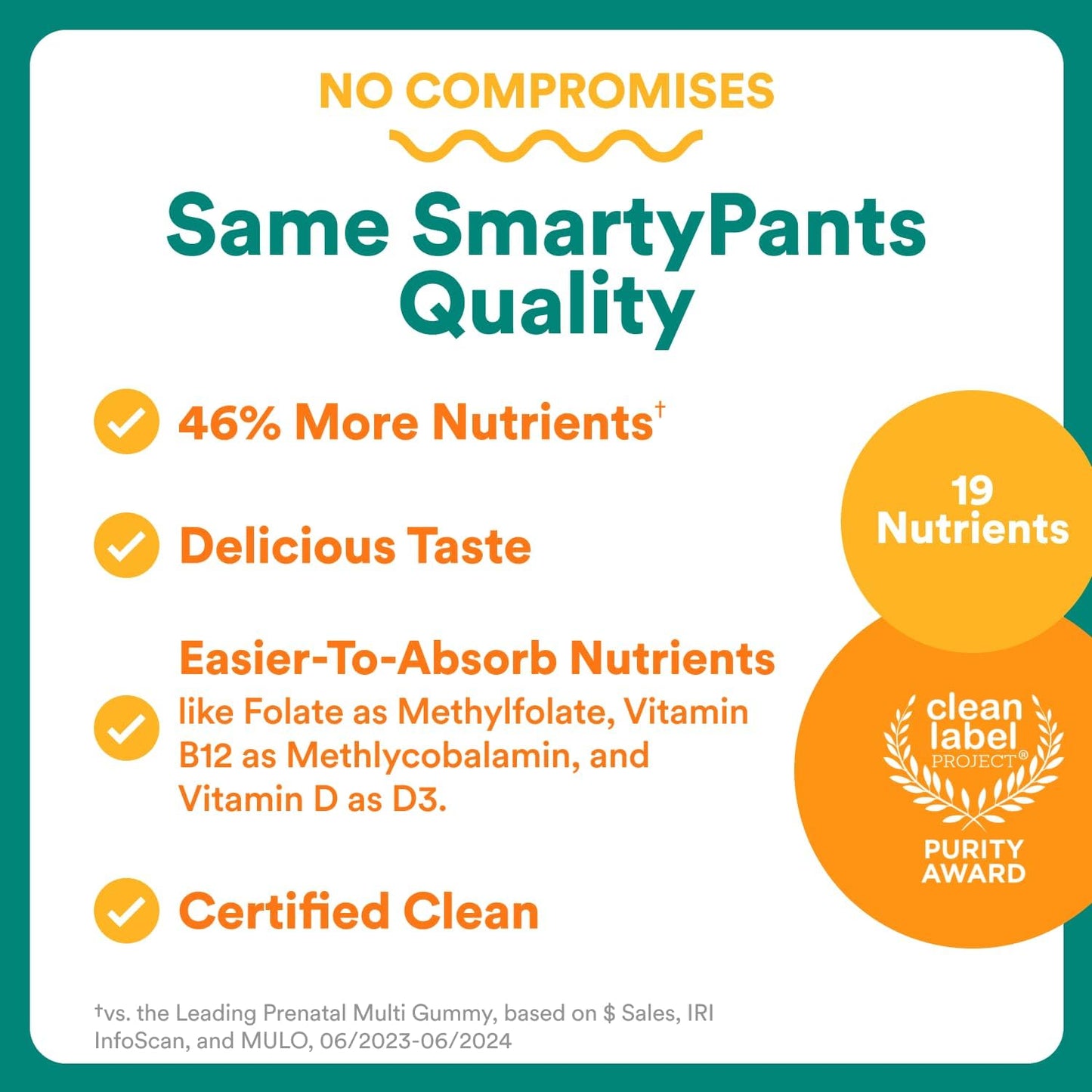 SmartyPants Prenatal Multivitamin Gummies - Improved Formula: Omega 3 (DHA/EPA), Methylfolate