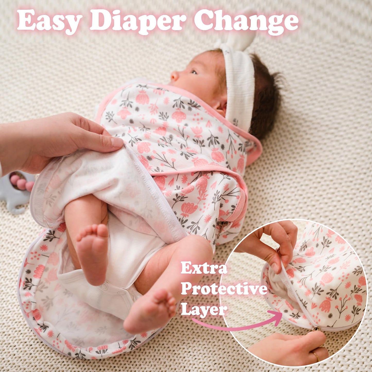 Bublo Baby Organic Swaddles for Newborns – Zipper Swaddles 0-3 Months, 3-Pack – Infant Sleep Sack