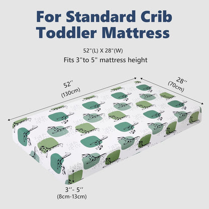 TILLYOU Baby Crib Sheets for Boys Girls, Super Soft Toddler Bed Sheets, 2 Pack Sheets for Standard