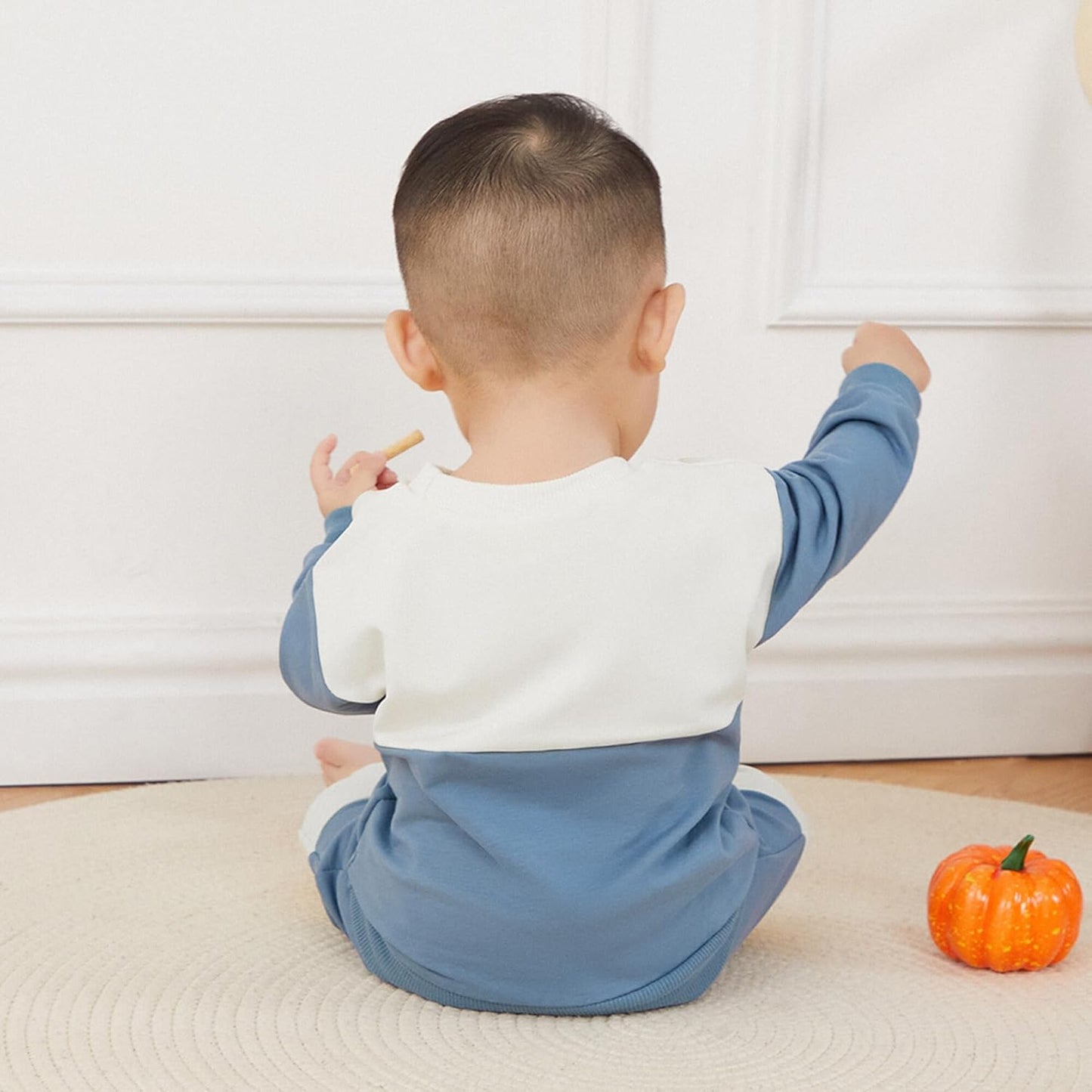 Kupretty Toddler Baby Boy Fall Winter Clothes Color Block Long Sleeve Sweatshirt Pullover Tops + Joggers Pants Outfit Set