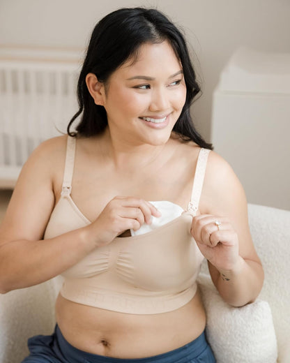 Kindred Bravely Organic Reusable Nursing Pads, Washable, for Breastfeeding & Leaking with Carry