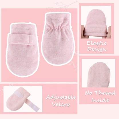 Newborn Baby Mittens Infant No Scratch Gloves Cotton Mitts for Baby Girls Boys