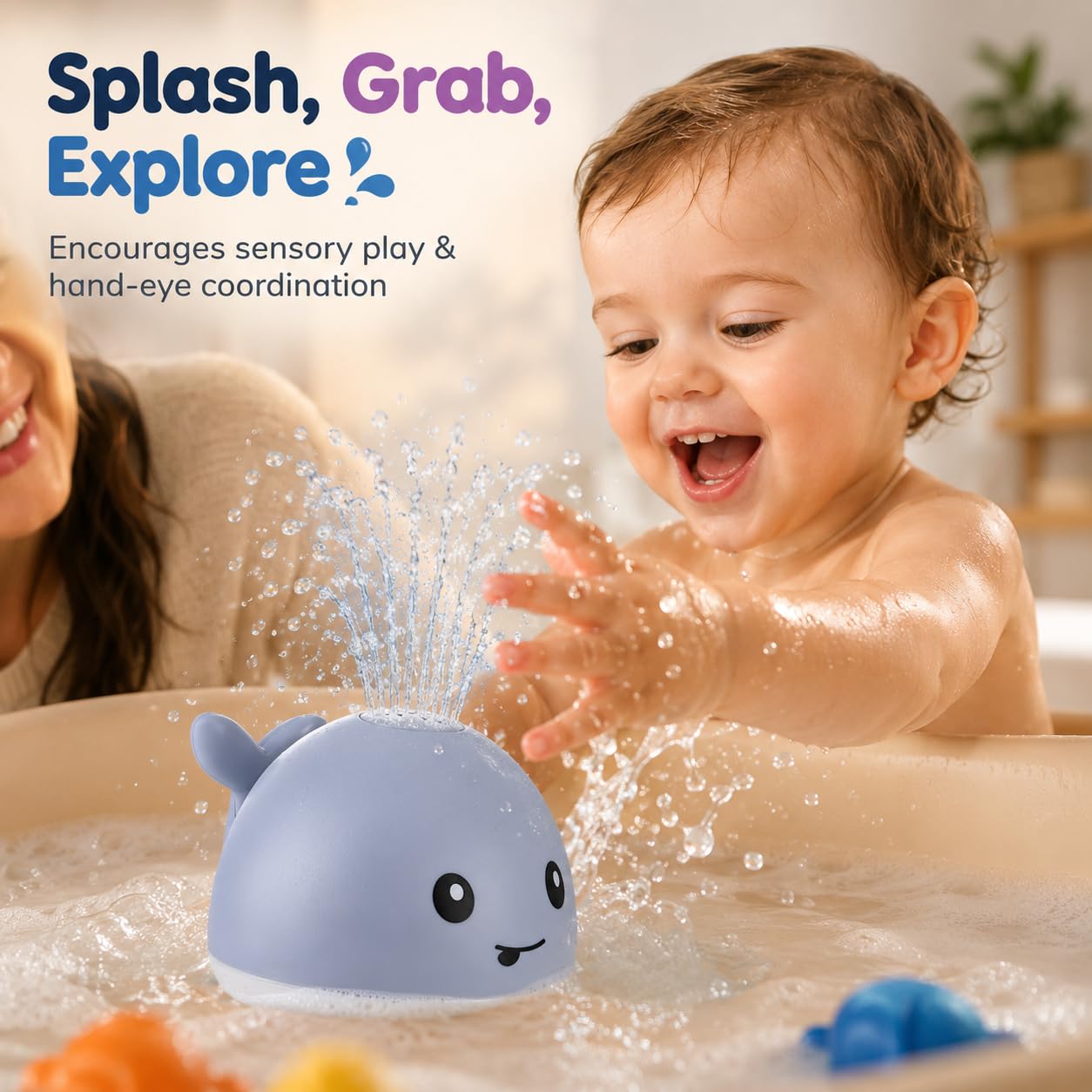 Gigilli Baby Bath Toys, Light Up Pool Water Bathtub Toy for Toddlers Babies