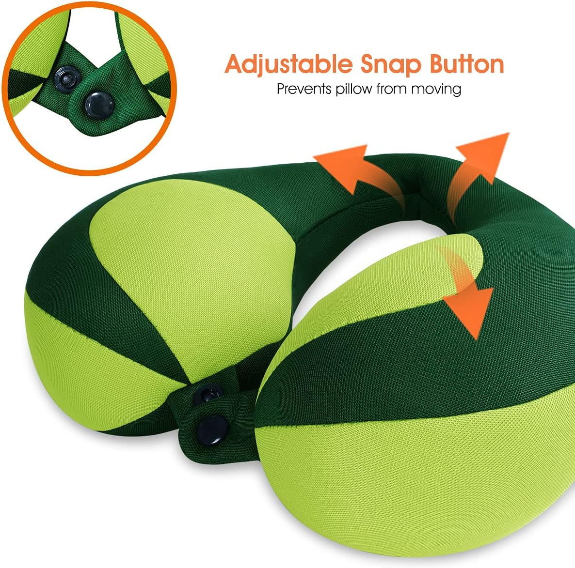 INFANZIA Kids Chin Supporting Travel Neck Pillow, Helps Support Head and Neck, Comfortably Designed for Head, Neck, and Chin Support - Gifts for Toddler/Child/Kids, Green