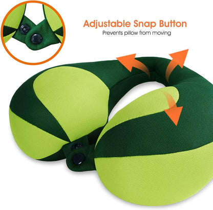 INFANZIA Kids Chin Supporting Travel Neck Pillow, Helps Support Head and Neck, Comfortably Designed for Head, Neck, and Chin Support - Gifts for Toddler/Child/Kids, Green