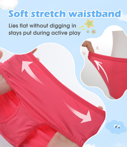 BAMBOO COOL Girls Underwear Kids Soft Skin-friendly Panties Breathable Lightweight Briefs For Teens 6-14 Years 6 Pack