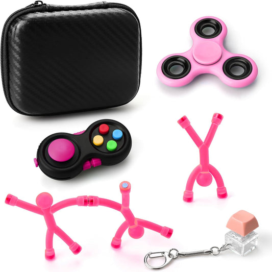 Fidget Toys for Anxiety, Stocking Stuffer Toys for Kids Teens, Stress Relief Toys for Adults, Anxiety Fidgets for Adults ADHD, EDC, Autistic (Pink)