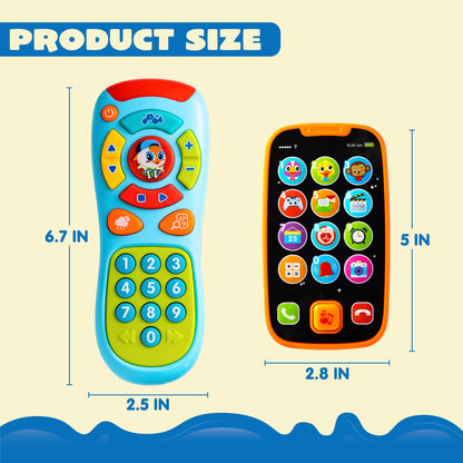 JOYIN Learning Phone and Remote Toy for Kids, Fun Smartphone Toys with Music for Boys or Girls