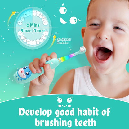 SEAGO Kids Electric Toothbrushes Rechargeable, Toddler Electric Toothbrush with Magnetic Charging