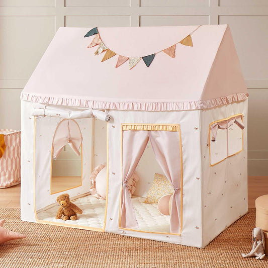 Tiny Land Kids Play Tent with Mat, Indoor Playhouse, 52" x 35" x 53"