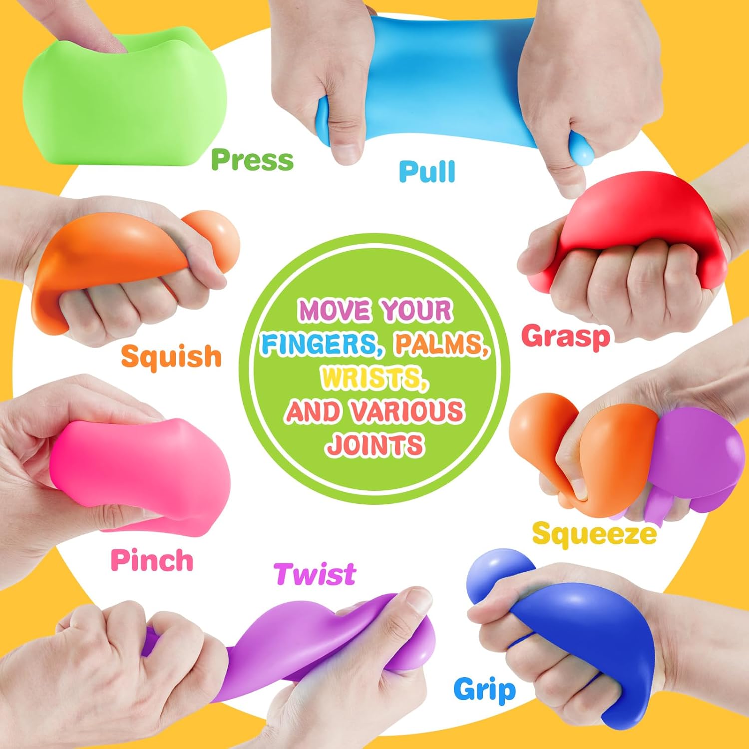 Fidget Toys Stress Cube, 24Pcs Stress Balls Bulk for Kids and Adult, Slow Rising Stress Ice Cube