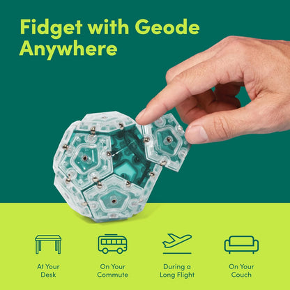 Speks Geode Sphere Magnetic Fidget Toy for Adults | Quiet Adult Sensory Toy for Stress Relief & Anxiety, Office Desk Toy & Top Gadget Gift Idea | Aqua, 12-Piece Set