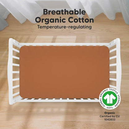 KeaBabies 2-Pack Organic Crib Sheets for Boys, Girls - 52x28 Fitted Crib Mattress Sheet Neutral