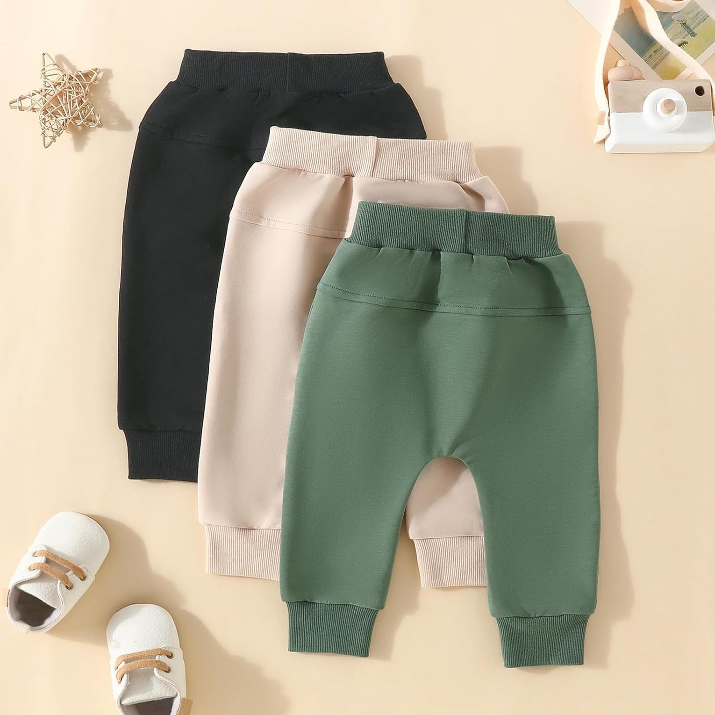 Baby Pants Toddler Infant Newborn Baby Boy Girl Sweatpants Long Joggers Pants Unisex Boy 's Clothing 3 Pack