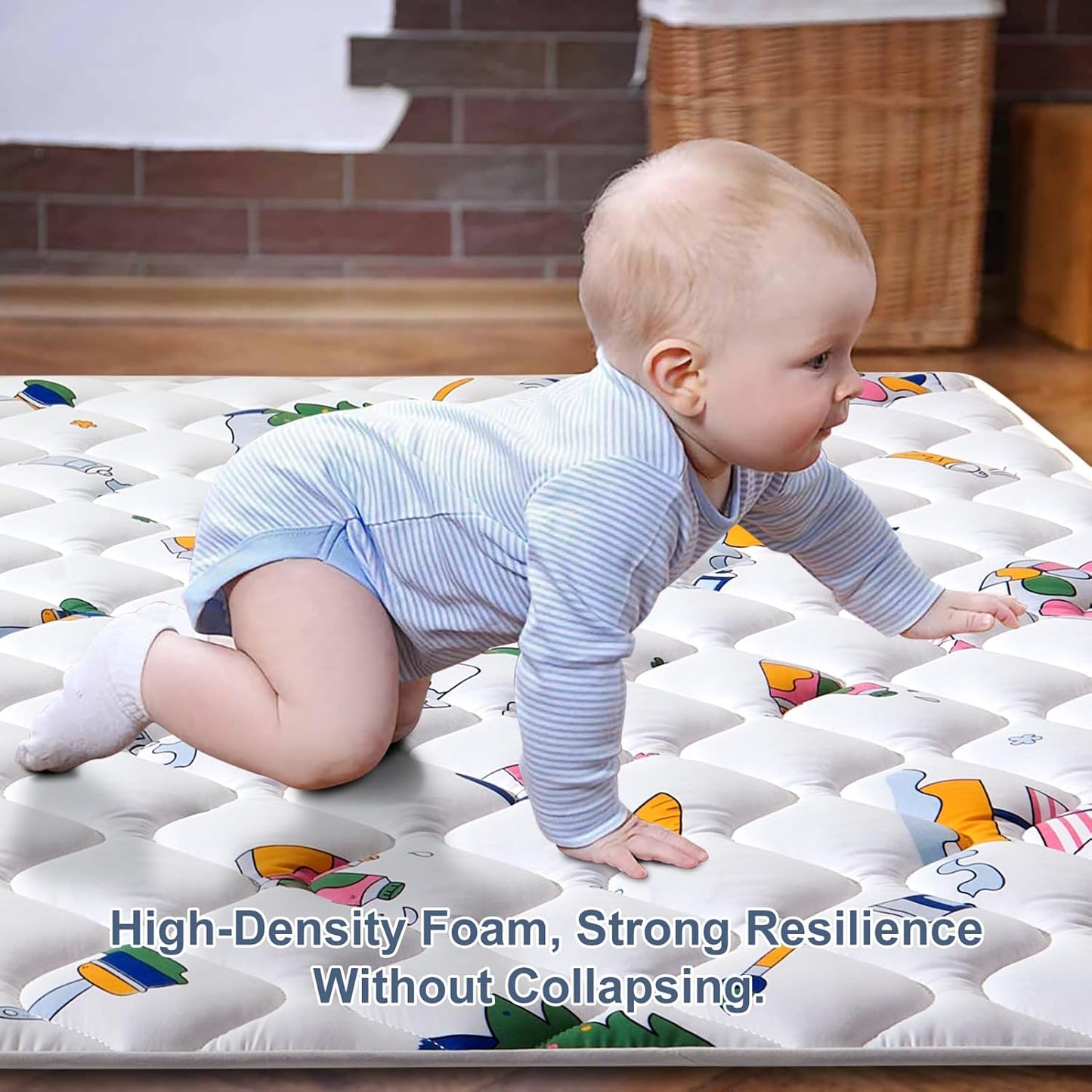 Vibe Bear Baby Play Mat - 71" X 59", Premium Thicker Foam One-Piece Crawling Mat, Extra Large Anti-Slip Activity Playmat for Babies, Toddlers & Infants