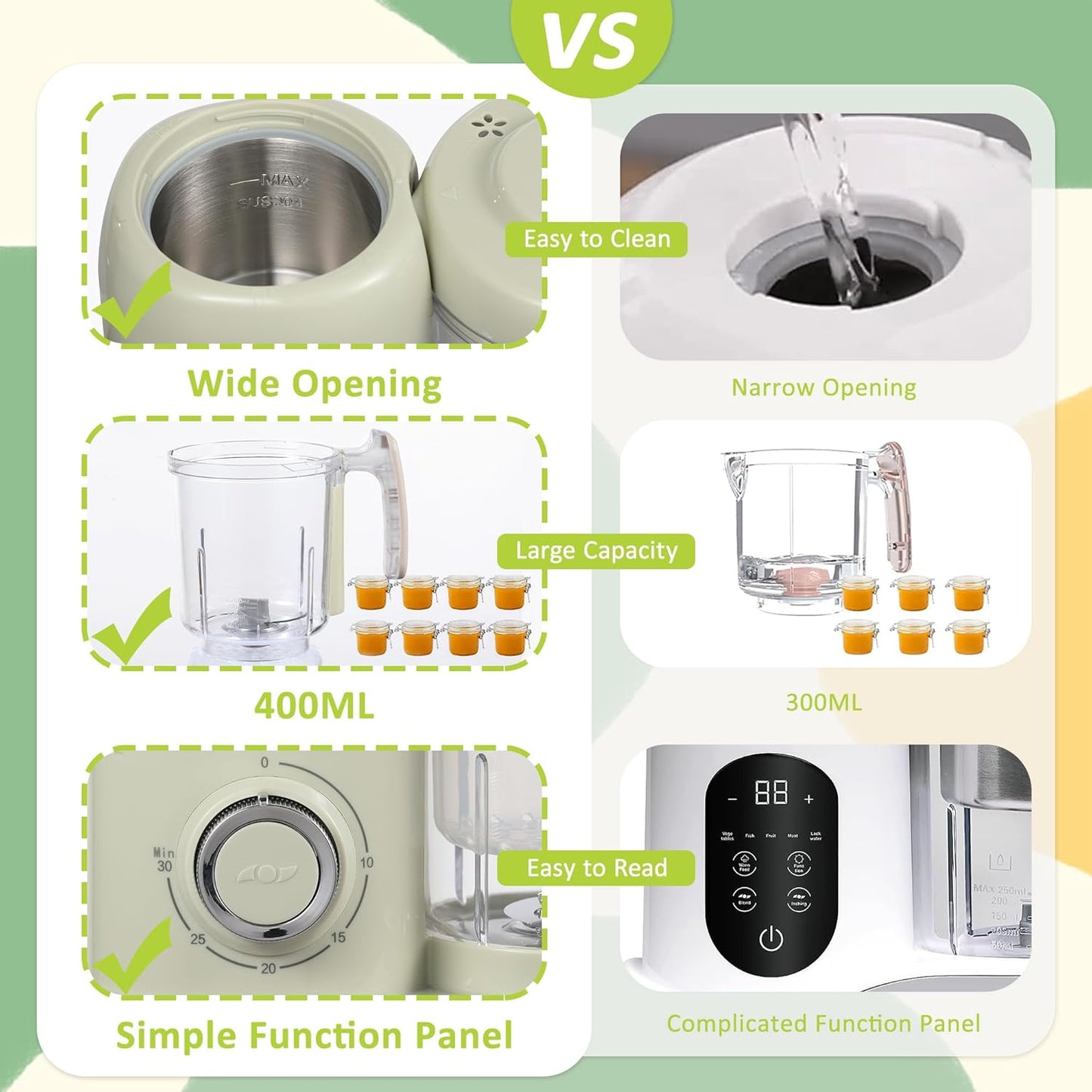 Baby Food Maker, 4 in 1 Baby Food Processor and Steamer, Puree Blender, Multifunctional Baby Puree