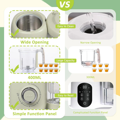 Baby Food Maker, 4 in 1 Baby Food Processor and Steamer, Puree Blender, Multifunctional Baby Puree