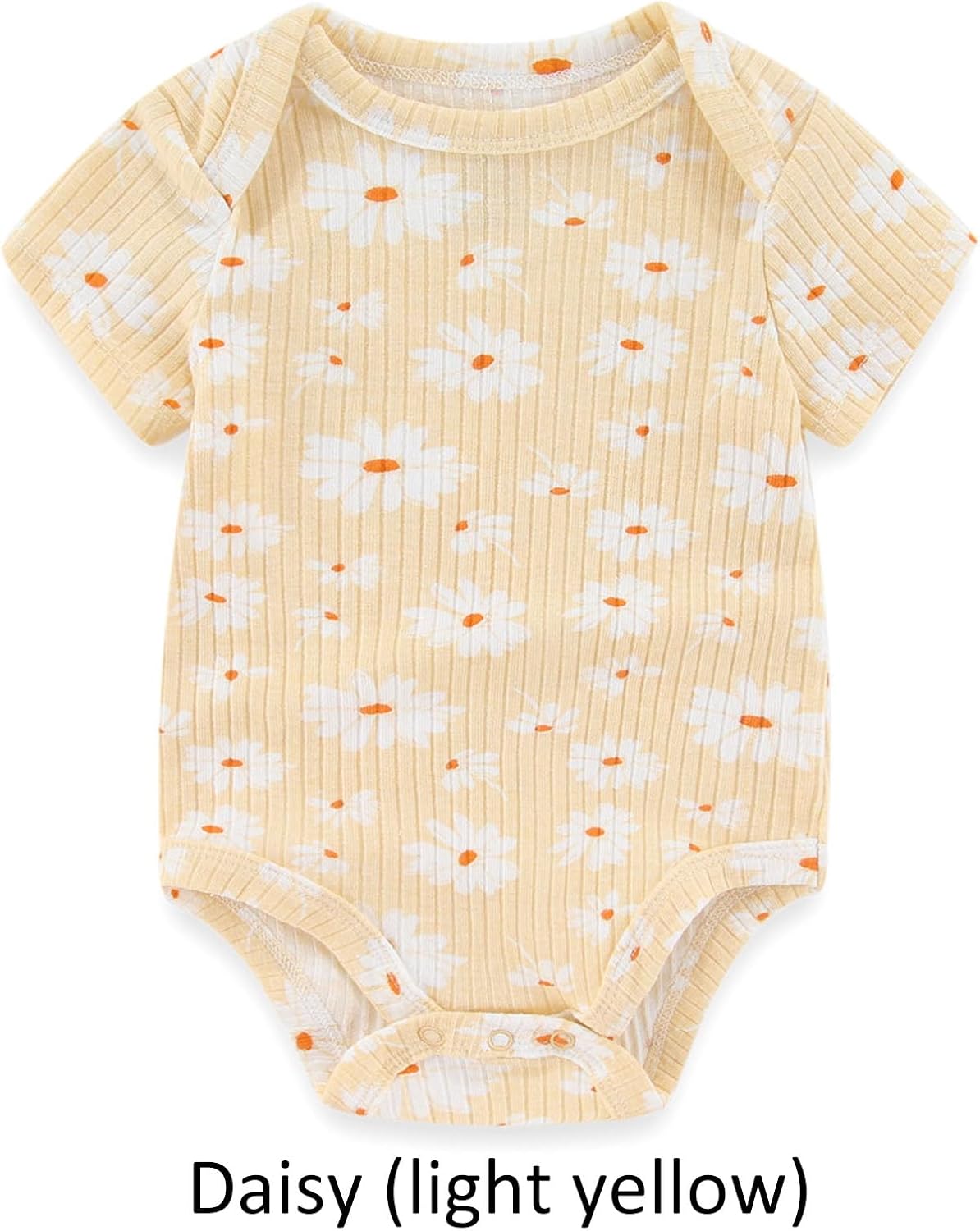 Baby Bodysuit 6 Pack Soft Mixed Ribbed Short Sleeve Romper Infant Boy Girl Clothes Set