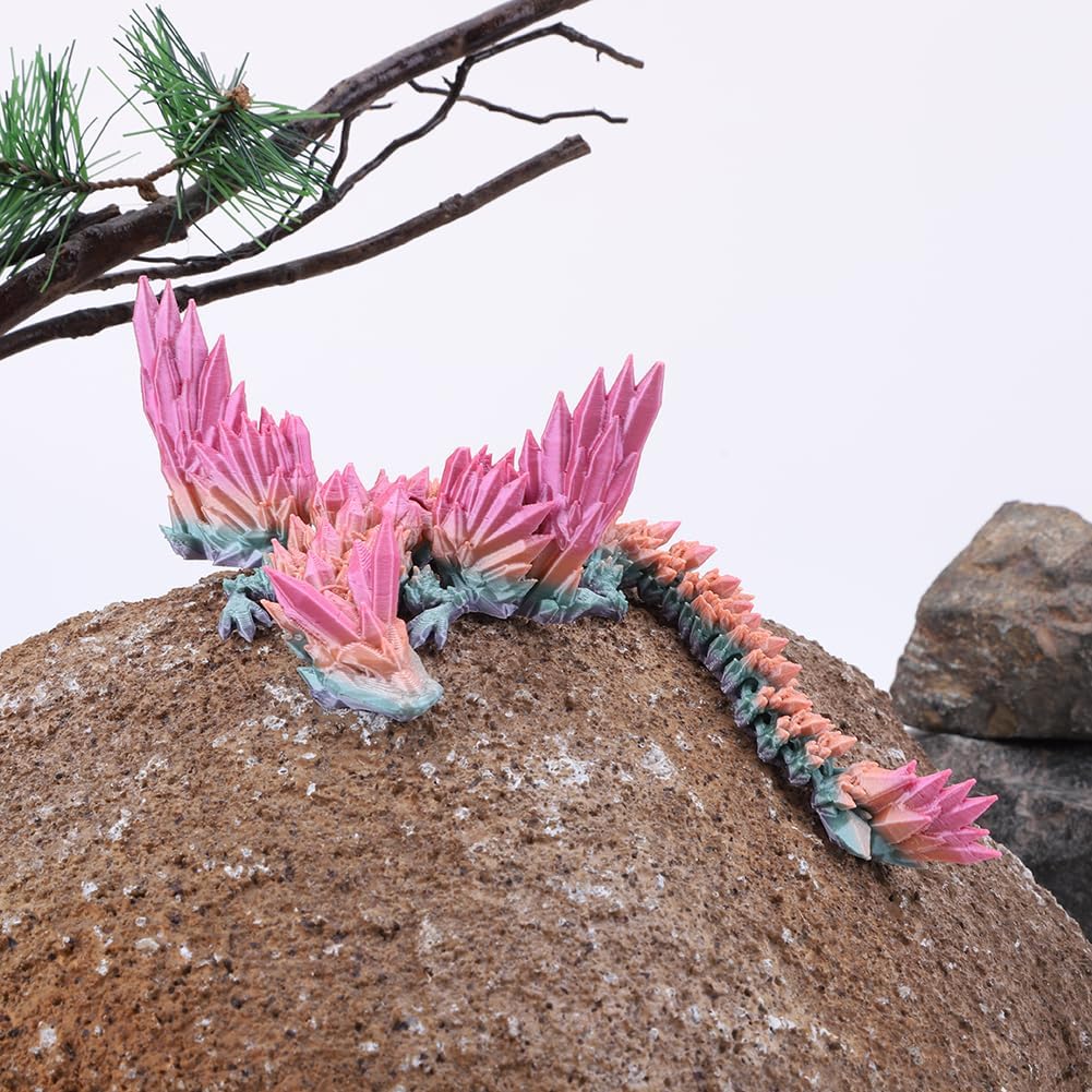 Cessfle 3D Printed Dragon in Egg, Fly Dragon Egggs with Dragon Inside Full Articulated Dragon Egggs for House of Dragon Crystal Fidget Dragon Egg Toys, Home Office Decor Executive Desk Toy