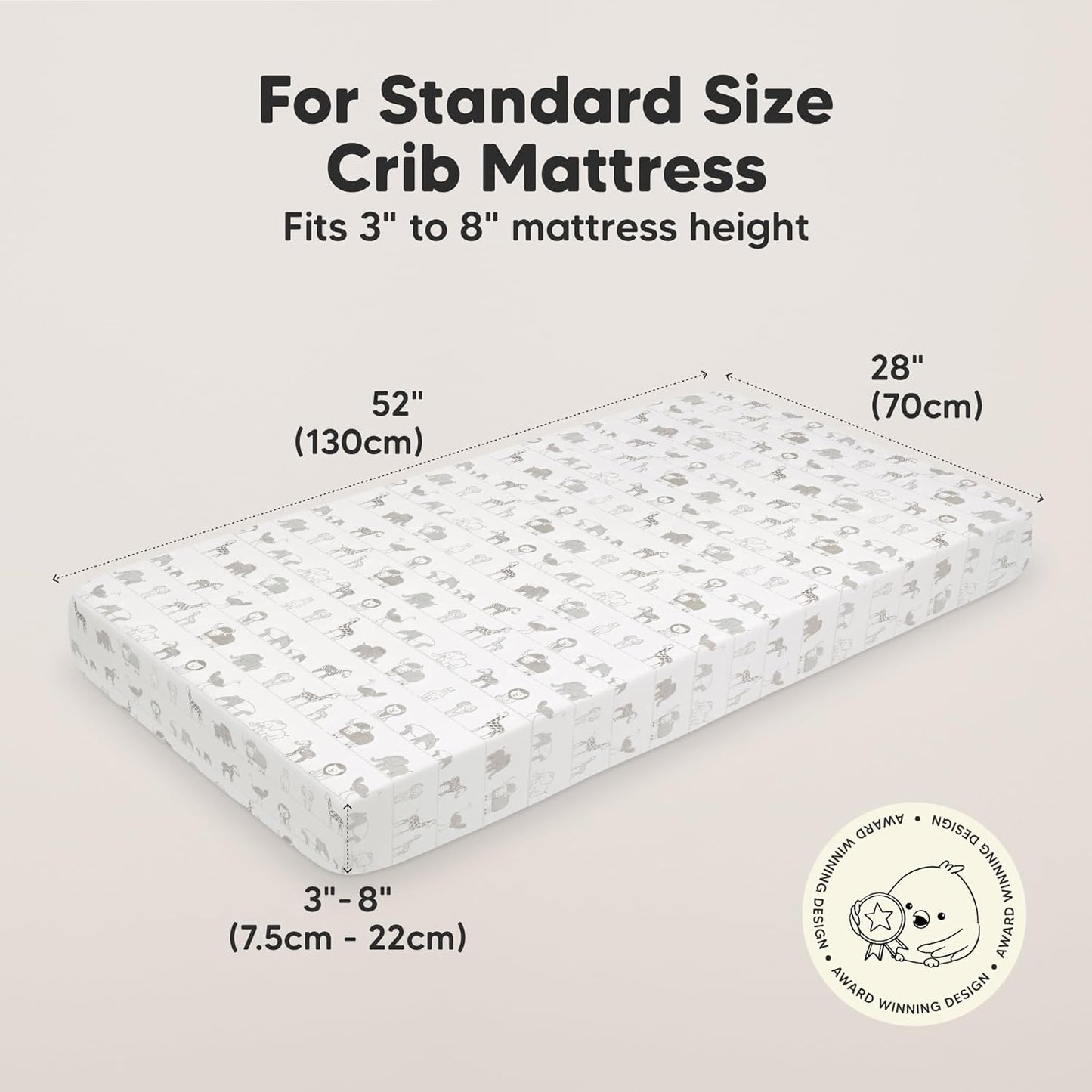 KeaBabies 2-Pack Organic Crib Sheets for Boys, Girls - 52x28 Fitted Crib Mattress Sheet Neutral