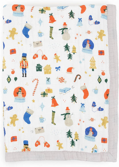 Little Unicorn Newborn Receiving Quilt | Ultra- Soft, Multi-Layered Muslin Fabric | Gift for